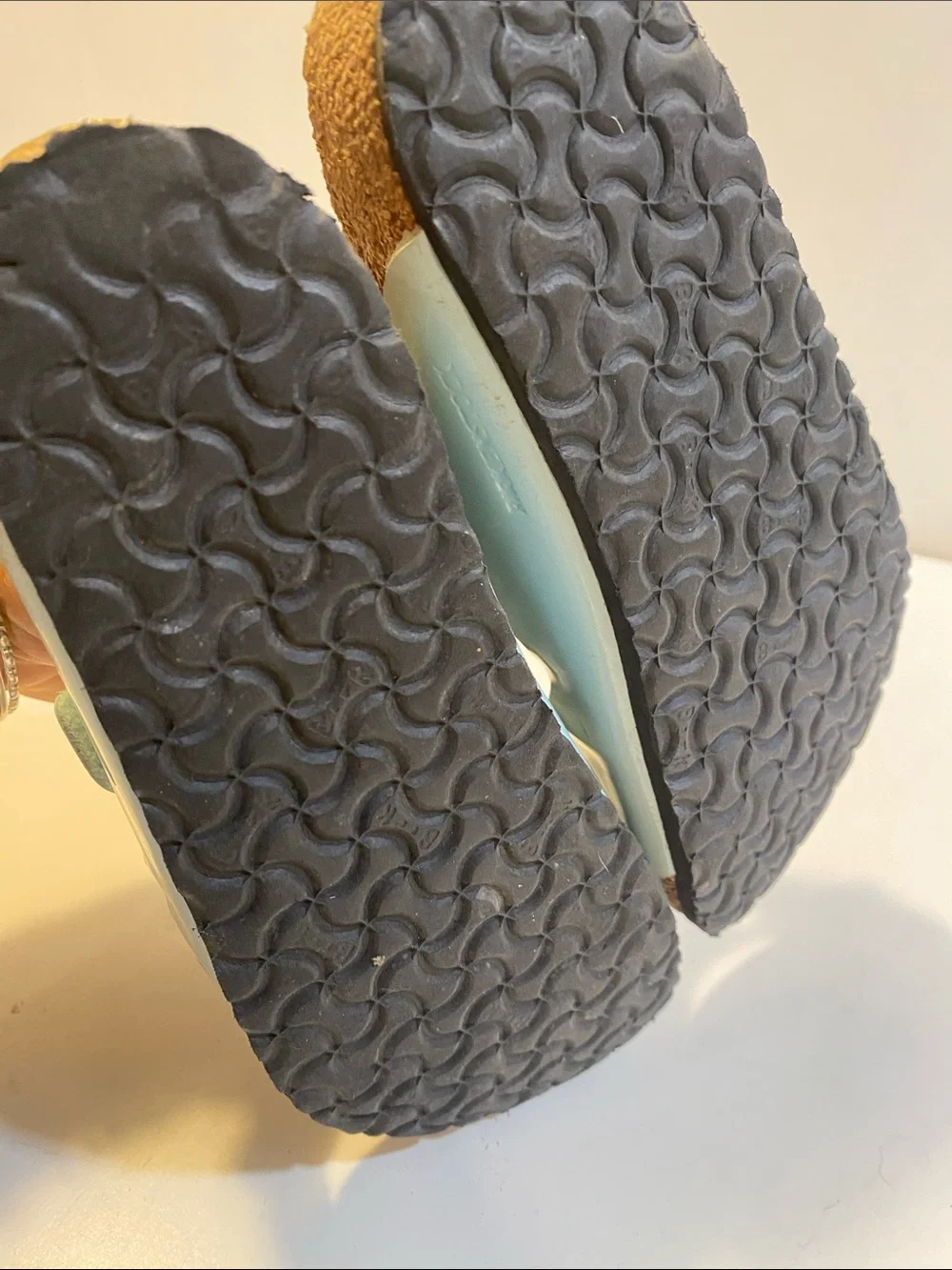 Birkenstock Kids Two-Buckle Slides in Pale Blue Sandals Size 32
